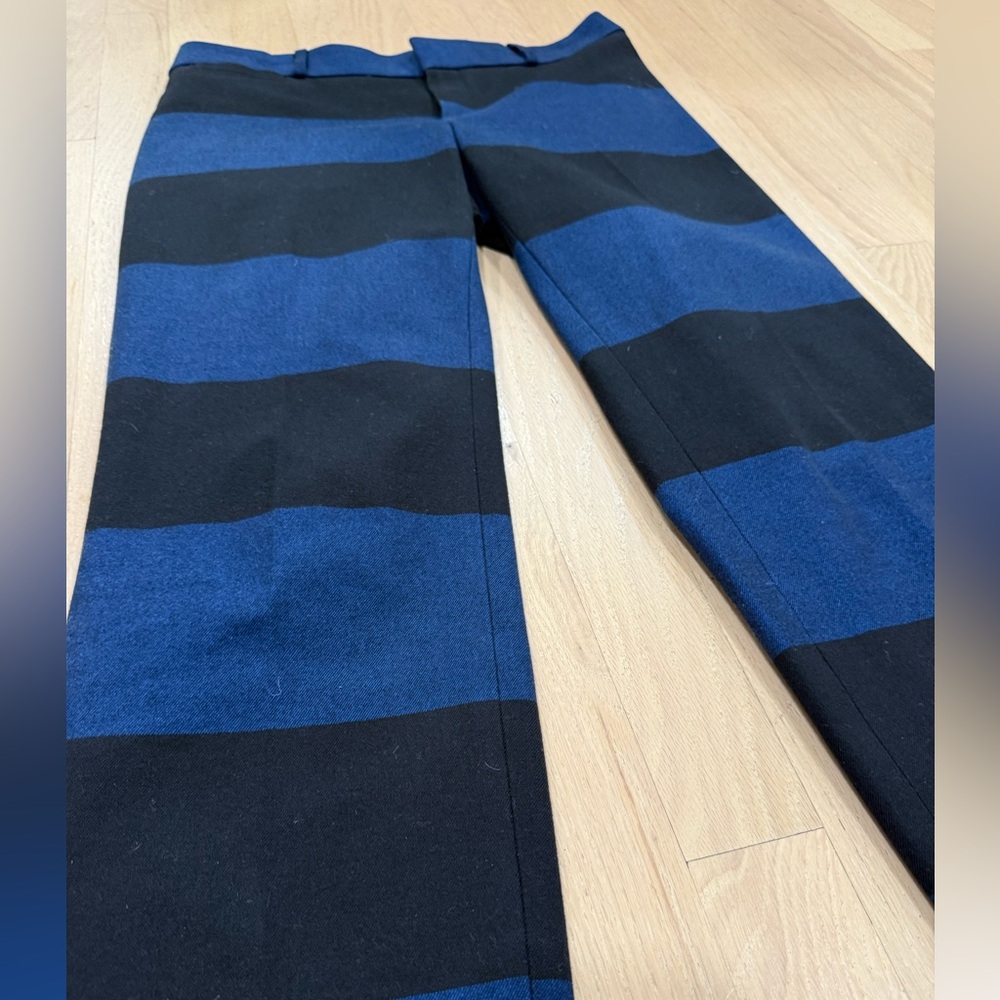 Banana Republic SLOAN RUGBY STRIPE SLIM ANKLE PANT Blue Black Size 4 6